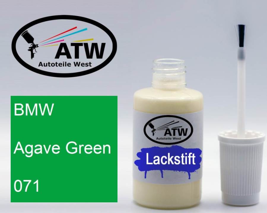 BMW, Agave Green, 071: 20ml Lackstift, von ATW Autoteile West.